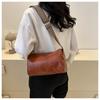 Women's Faux Leather Vintage Small Square Bag Fashionable Wide Strap Shoulder Crossbody Bag with Zipper Pocket