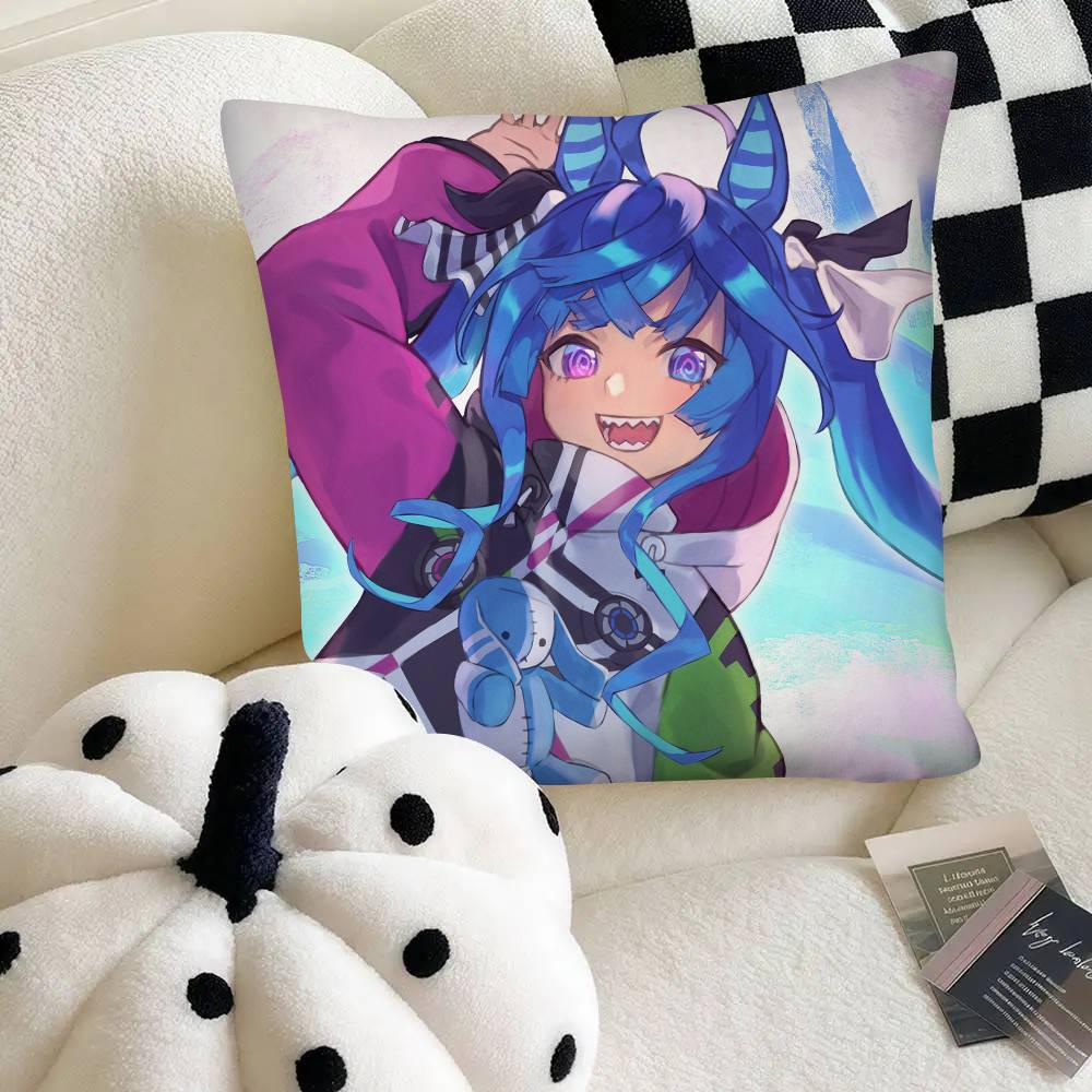 Twin Turbo Hot Anime Umamusume Pillow Case Square Pillow Bedroom Sofa Leisure Comfort Cushion Car Home Decoration