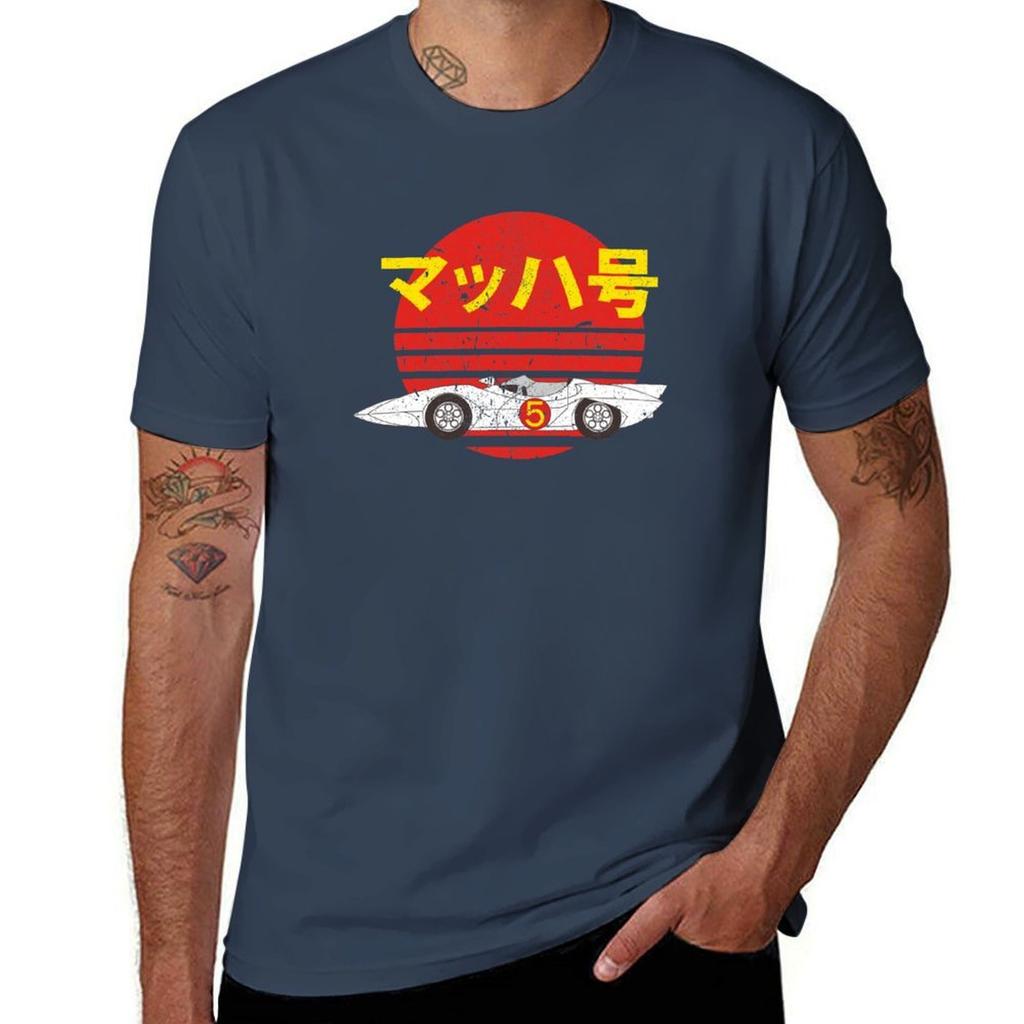 Mach 5  Speed Retro Tshirt Work Wear Short Sleeve Tshirt