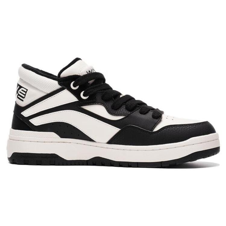 Li Ning MID FLEECE Comfortable Abrasion Resistant Mid top Skateboard Shoes Men's Black AGCT225-2