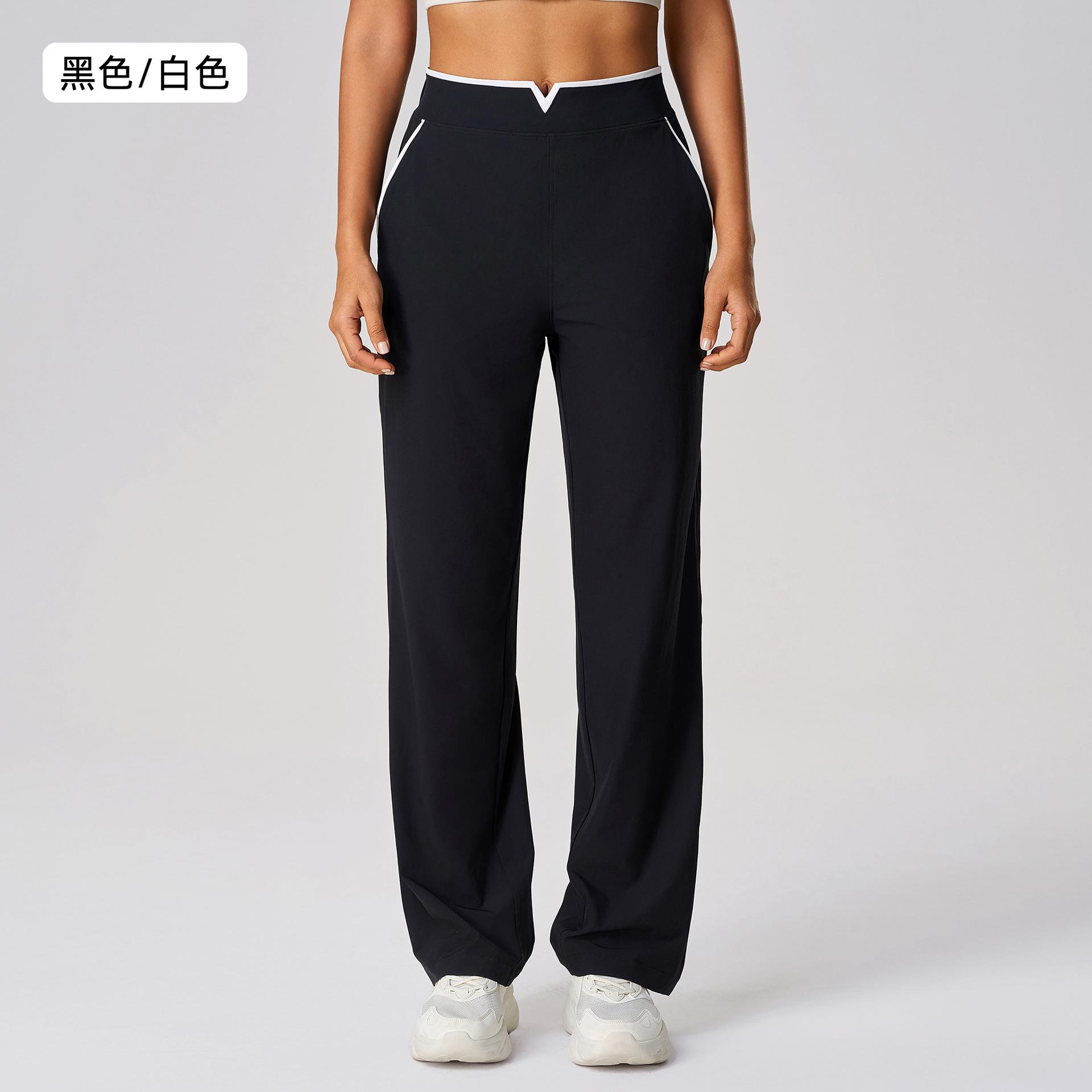 

Spring and summer outdoor sports loose casual straight-leg pants contrasting colors high waist drape wide leg sports trousers women 12