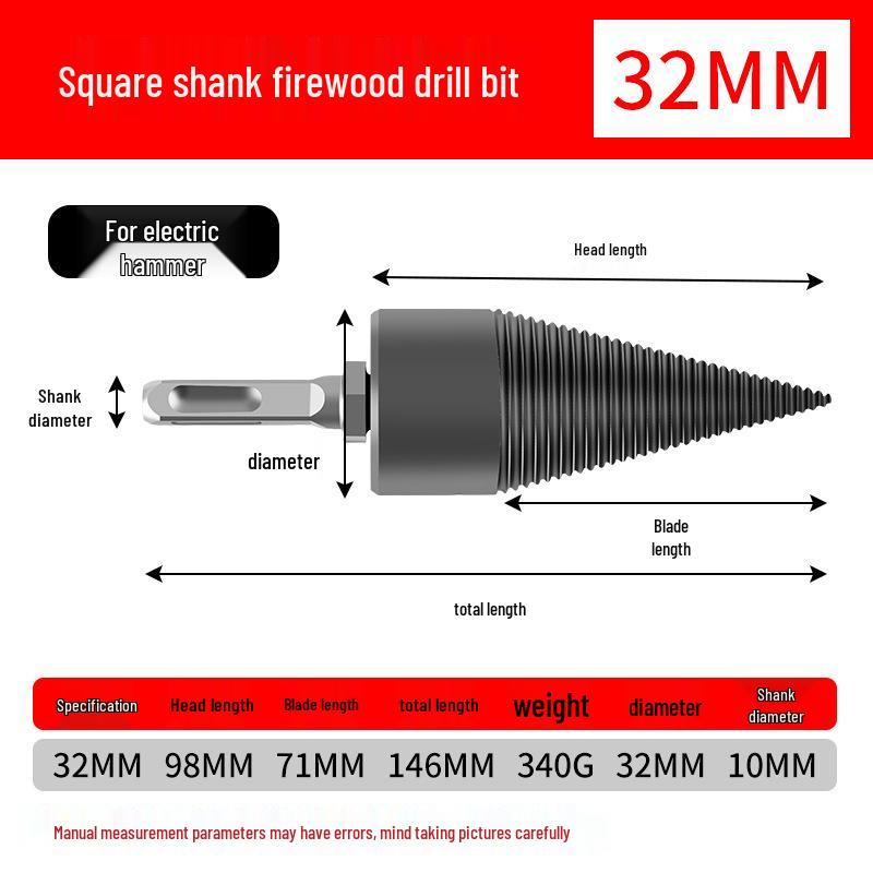 

Електричний свердло-розколювач дров для домашнього використання - Великий розмір для ефективного розколювання деревини