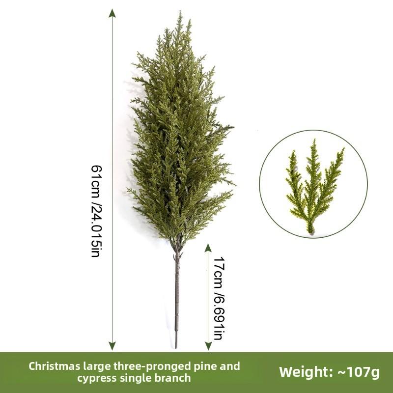 Artificial Green Plants, Artificial Pine Needles, Bunches, Christmas Single Pine and Cypress Indoor Flower Arrangement Decorations