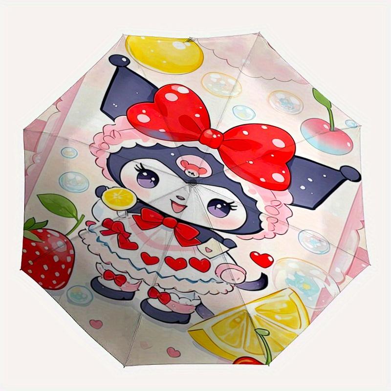 1pc Kuromi Automatic Umbrella-Foldable, Durable 8-Bone Design, Compact and Stylish, Great for Camping, Halloween, Christmas, Mother's Day Tr