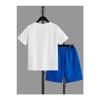 Brooklyn New York White T-shirt Gray Shorts - T-shirt With Shorts Top And Bottom Set Printed Crew Neck