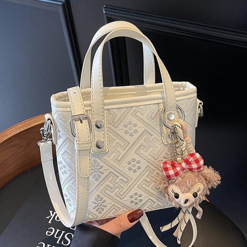 Geantă găleată portabilă stil chinezesc lux ușor versatilă, geantă crossbody cu o singură umăr pentru femei