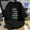 Eat Sleep Anime Gaming Repeat Pattern Funny Tops Anime Otaku Gift Retro Tee Creative Trend Casual Style Camisetas Shirt for Men