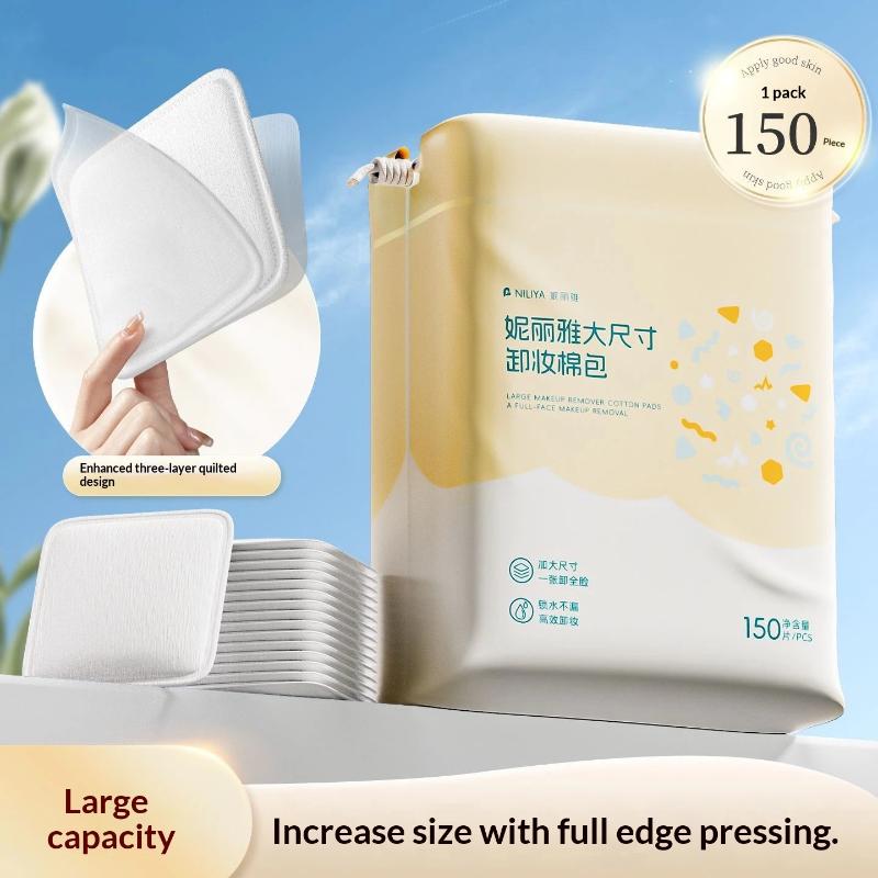 Facial Cotton Pads Lint-Free Soft Interlayer Disposable Makeup Remover 30/100/120/150Pcs for Women Daily Facial Care