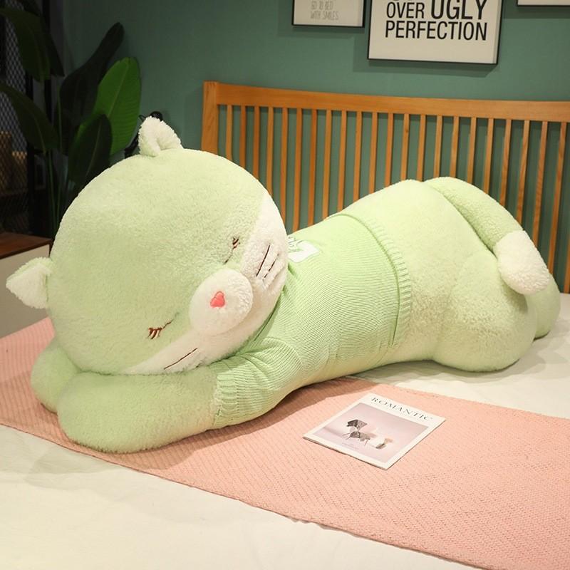 

Плюшевый свитер Игрушка-кошка Подушка Мультяшная мягкая кукла Украшение комнаты Подарок Детям зелёный