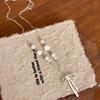 Y2k Bowknot Pendant Necklace for Women Sweet Korean Cute Pearl Star Necklace Aesthetic Jewelry