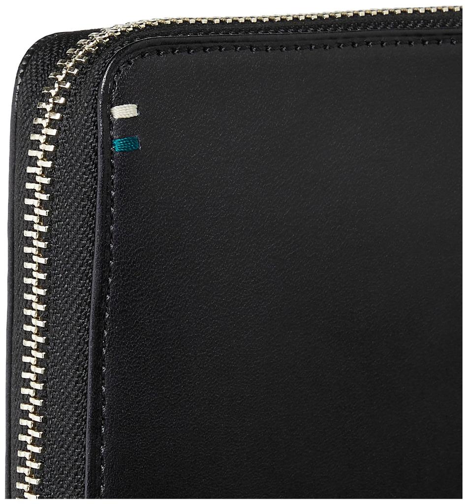 Katharine Hamnett London VEGA Wallet, Premium Japanese Cowhide Leather, Round, Long, Holds Bills, Cards, and Coins, Antique-Style Cotton, 490-52105,