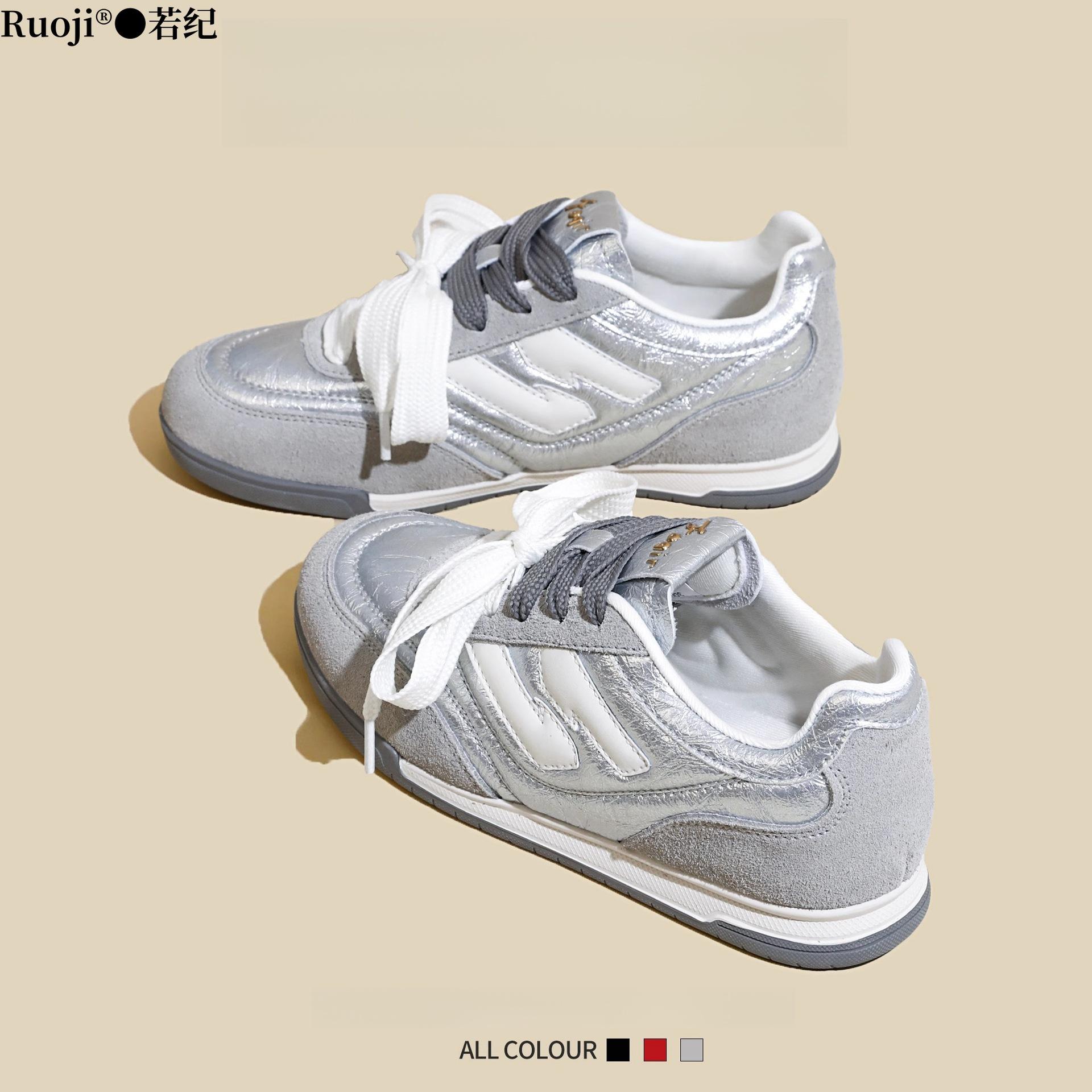 

Ruoji leather model~ red Dexun shoes for women s 2025 spring new versatile flat-bottomed ins casual sports Forrest Gump shoes 40