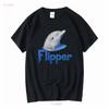 Flipper Head 90s Dolphin Kids Tv Show T Shirt Vintage Washed Stylish Casual Unisex Top For Everyday Wear Streetwear Slightly
