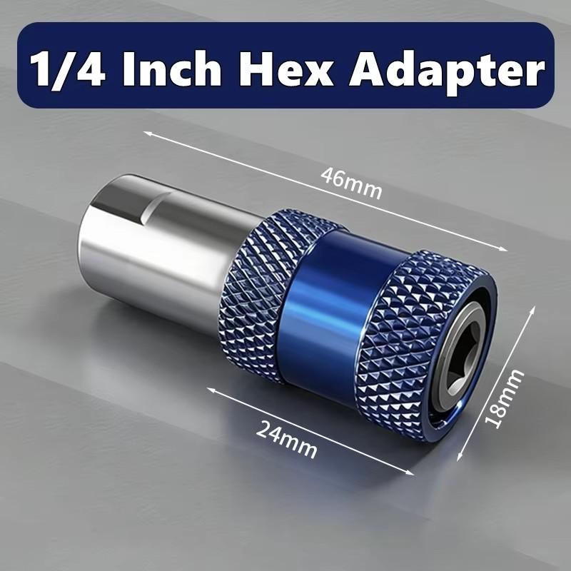 10mm Threaded To 1/4 Inch Hex Adapter Long-Lasting Automatic-Locking Hex Shank Adapter Quick Release Drill Converter Metal