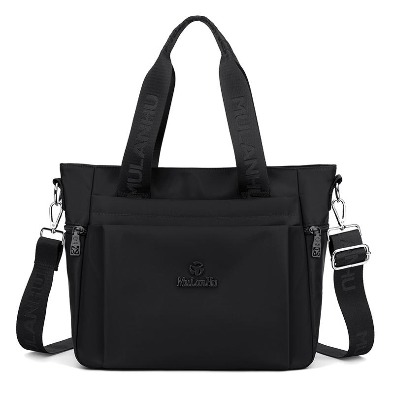 Borsa Tote Versatile in Nylon con Manici in Nastro Tasche con Zip Tracolla Regolabile Borsa a Spalla Casual da Donna per l'Uso Quotidiano