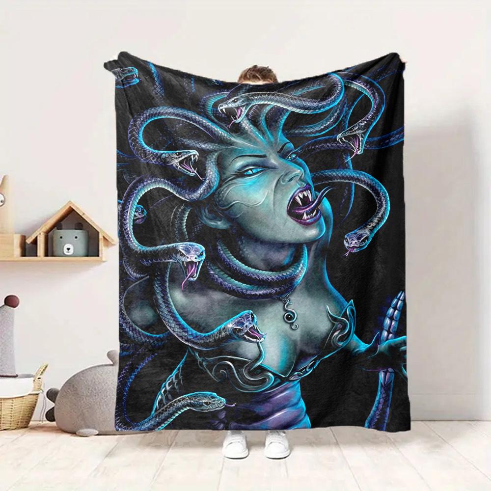 Medusa Flannel Blanket Throw Blanket Soft Warm Sofa Bed Camping Home Decor Unique Christmas Gift Cs92210
