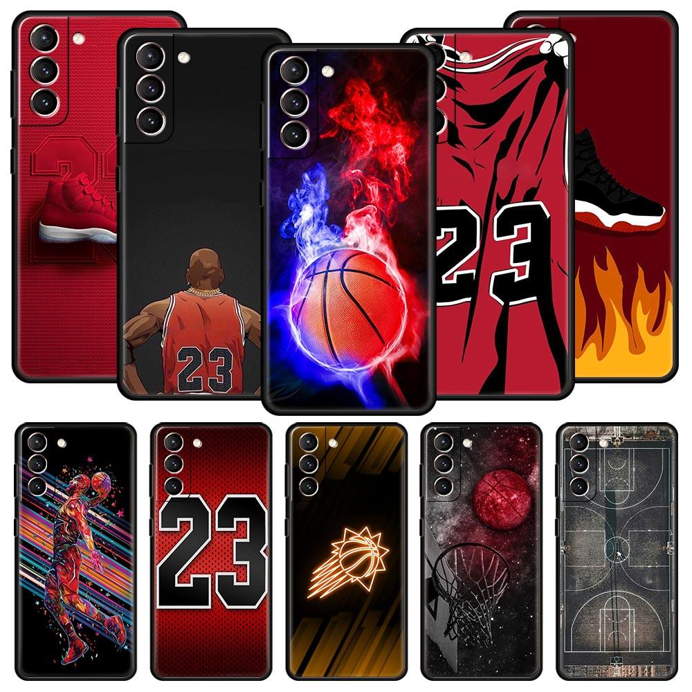Custodia per Telefono Sportiva con Cesto da Basket Per Samsung Galaxy S25 S24 S23 FE S22 Ultra S20 S21 5G S10 Plus S10E Morbida Nera