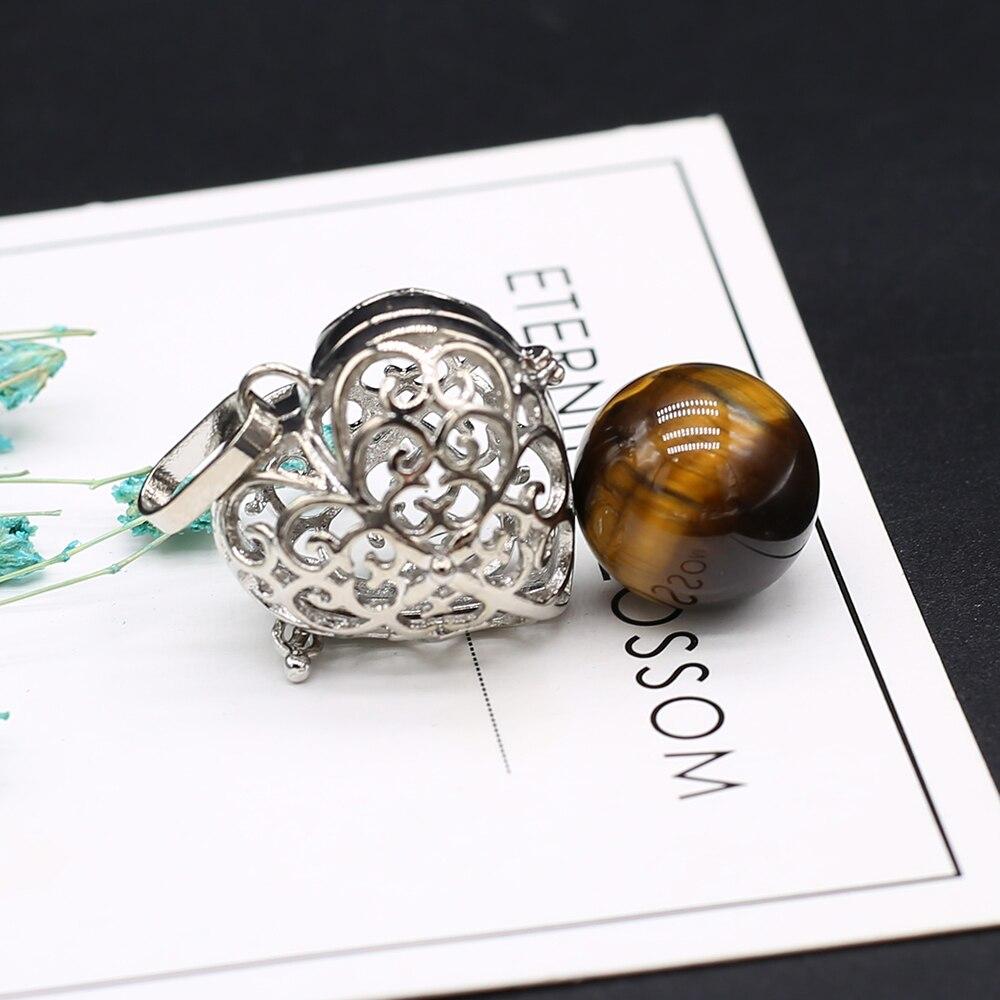 Hi New Necklace Pendant Natural Stone Heart-Shaped Cage Pendant For Jewelry Making DIY Necklace Bracelet Gift Jewelry Accessory
