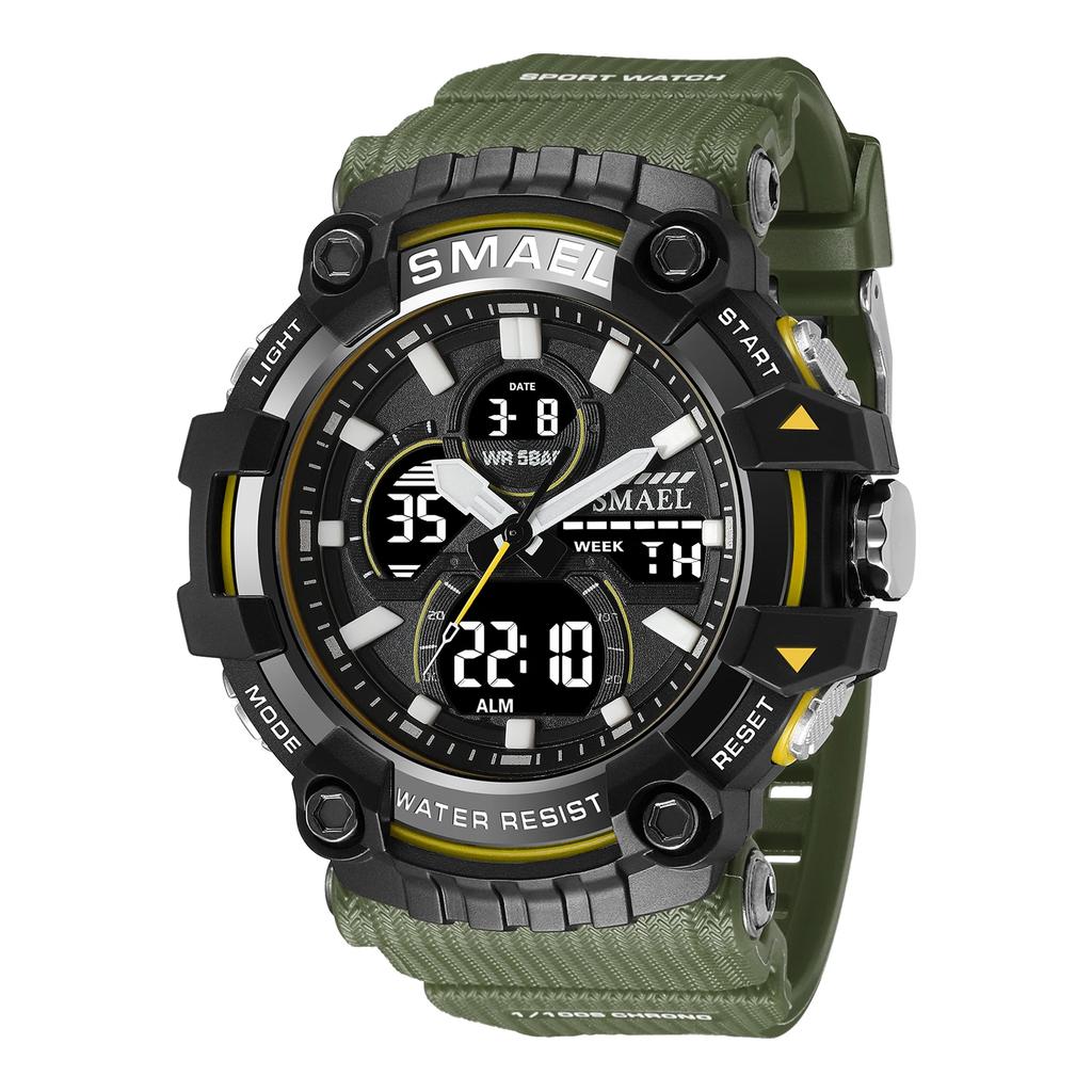 SMAEL Glow Men's Watch 8079 Tactical Watch Male Student Sports Dual Display Digital Waterproof