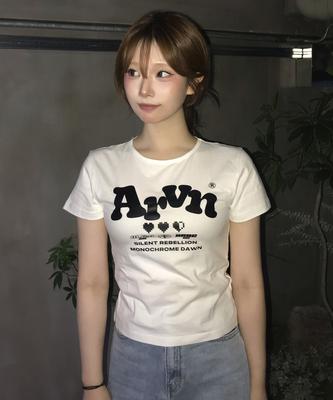 Aleubenkeulleob Arvn Triple Heart Logo Women'S Slim Fit Short Sleeve T-Shirt