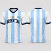 Argentina Football Jersey Number 10 Soccer Shirt Game Day Shirt Men Women Mesh Jersey V-neck Breathable Short Sleeve Tee Y2K