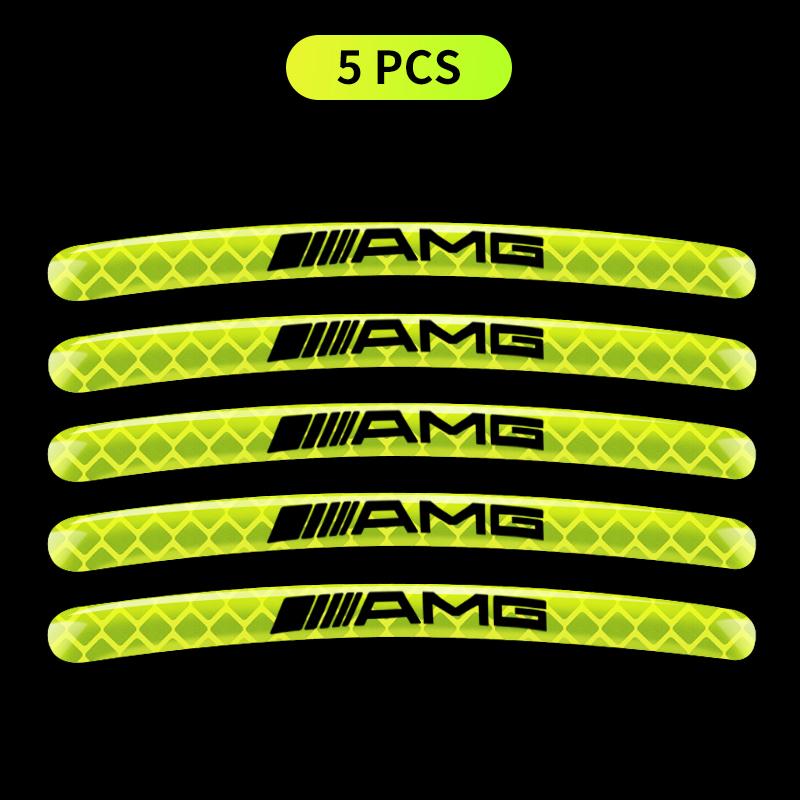 Car Wheel Hub Reflective Stickers Tire Rim Luminous Accessories for Mercedes Benz E C G M S A B Class AMG W176 W204 W212 GLC CLA W168 W202