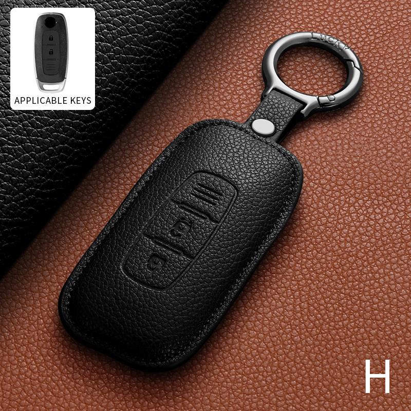 

Leather Car Key Case Cover Shell For Nissan Teana Qashqai X-Trail Kicks Tiida Car Remote Key Shell Protecter Keyring Accessories