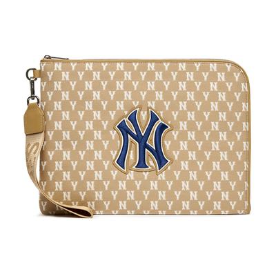 Monogram Collection Polyester Clutch Large Unisex Khaki Casual
