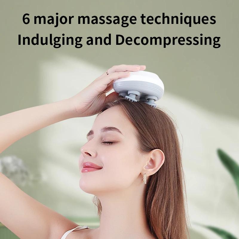 Elektrisches Tiefenkopfhautmassagegerät Kopfreinigungs-Massagegerät Auch für Haustiere geeignet Massagegerät Waschbar und USB Tragbares Kopfmassagegerät
