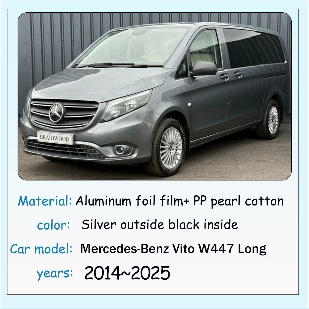 Pro Mercedes-Benz Vito W447 Long 2014~2025 2015 2016 Auto Clona na střešní okno Clona na čelní sklo Ochrana proti slunci UV Parasol Příslušenství