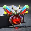Blucome Rhinestone Bee Brooches For Women Large Enamel Vintage Fashion Insect Pin 4 Colors Available High Quality