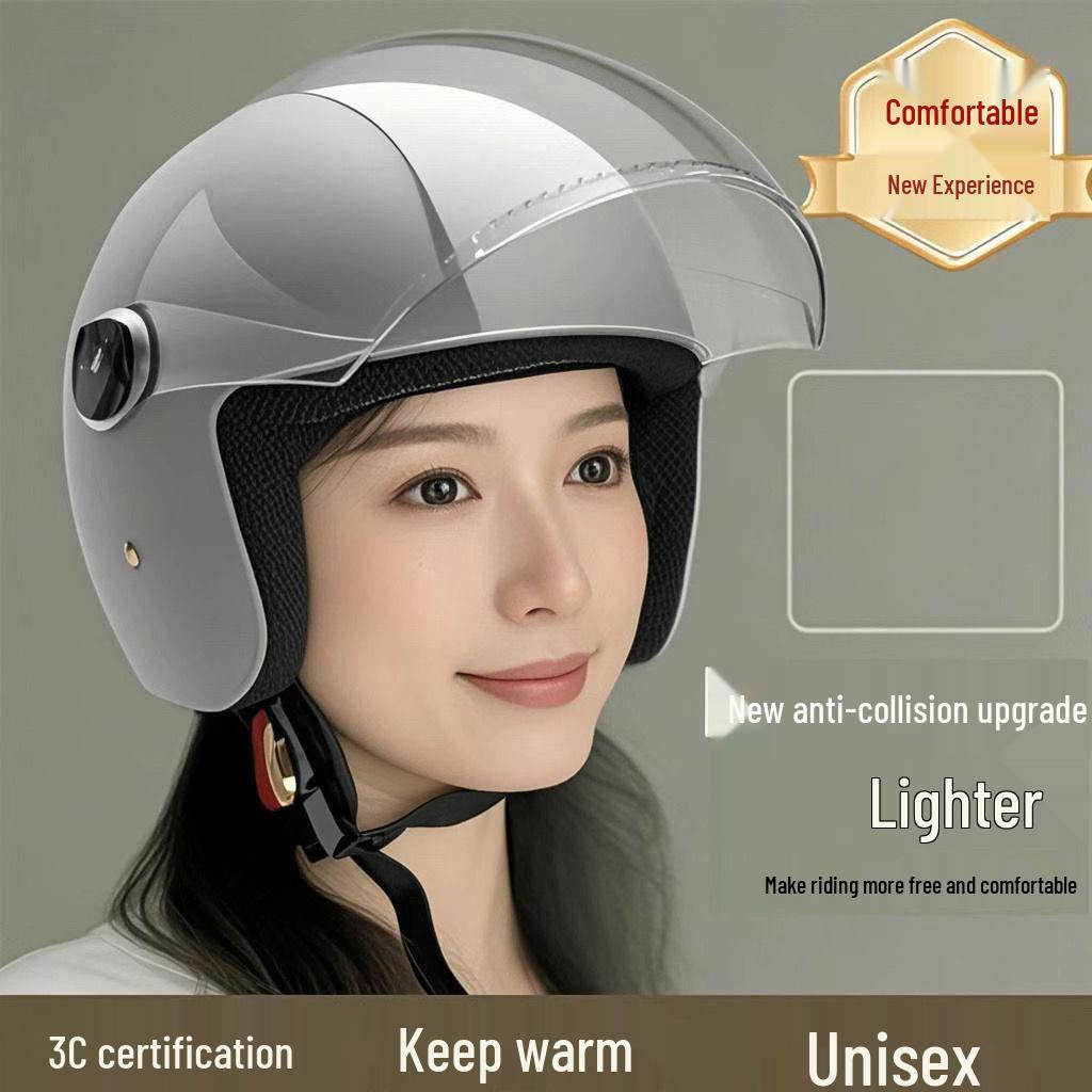 Motorcycle & Electric Scooter Helmet for Men & Women - Cold Protection, Warmth, Anti-Fog Lens, All Seasons