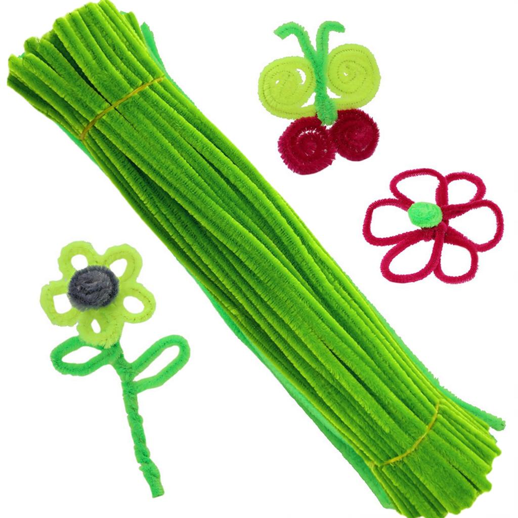 40 Colors Chenille Stems 100pcs Pipe Cleaners Plush Tinsel Stem Wired Sticks Twist Stick Hair Strip DIY Craft Educational Toys