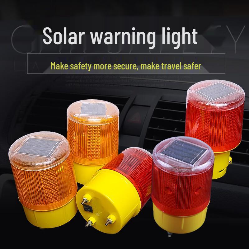 Solar Powered Safety Warning Flashing Light