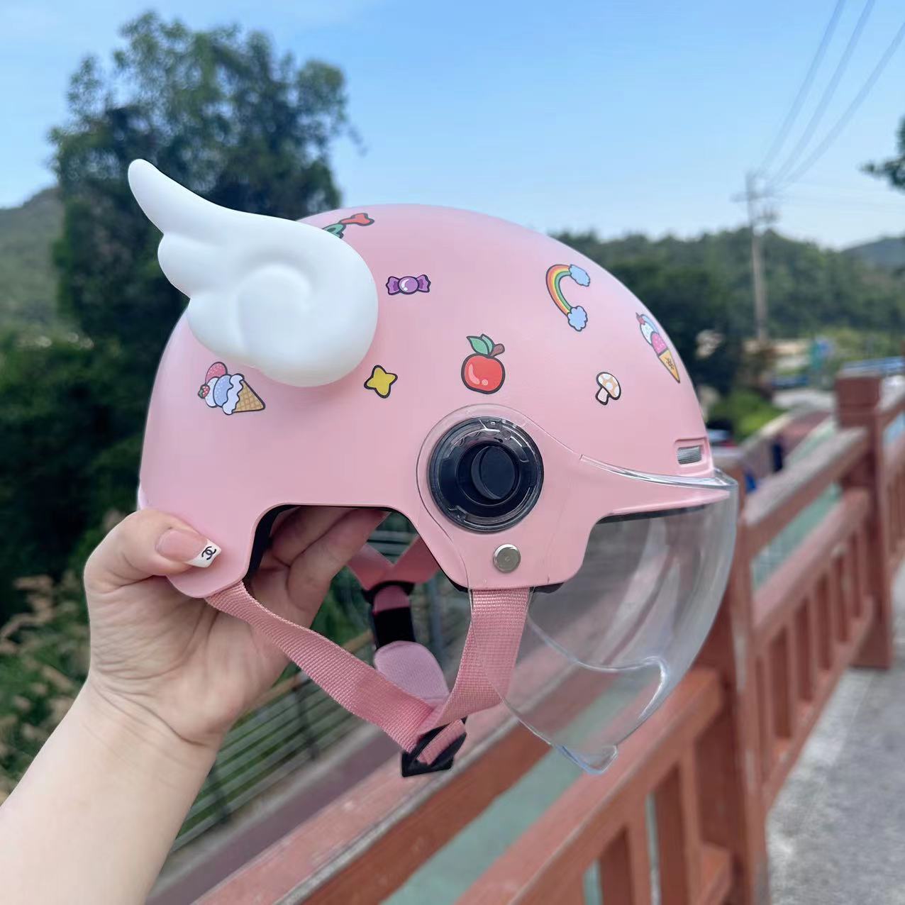 

Детский шлем для мальчиков и девочек, капюшон для электромобиля, противоударный, милый, детский, на все четыре сезона, шлем для электромобиля