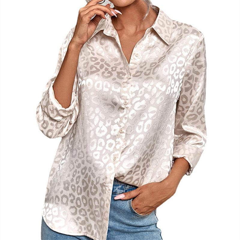 Blusas mujer de moda 2022 léto potištěný šifon hedvábí Top dámské košile Dámská košile Halenky topy Dlouhý rukáv Elegantní žena