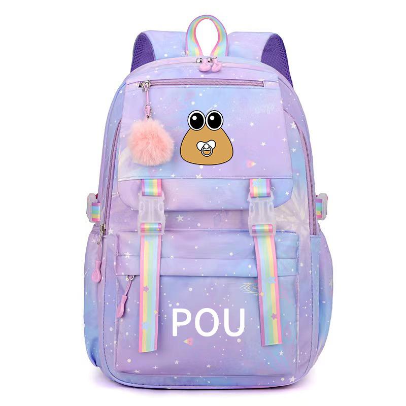 

New POU Pet Alien Brain Symphony Hairball Student School Bag Large Capacity Backpack Outdoor Backpack 47CMX30CMX15CM