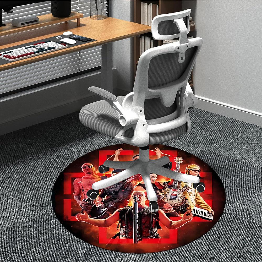 

1pc Rammstein Music Office Round Area Rug, Indoor Mat Suitable For Office,Bedroom Living Room Home Decor, Room Deco a0926146 80cm by 80cm