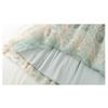Sommer Damen Eleganter Midirock aus Mesh mit Stickerei und Blumenmuster und hoher Taille