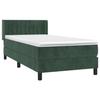 3131060 vidaXL Lit à sommier tapissier avec matelas Vert foncé 90x200 cm