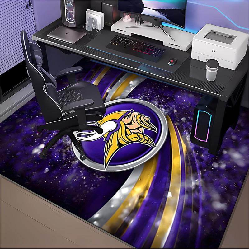 Minnesota Vikings Artwork Rug Game Carpet, Floor Mat for Bedroom Living Room Entryway Rug, Home Decor Idea Gift for Christmas Birthday