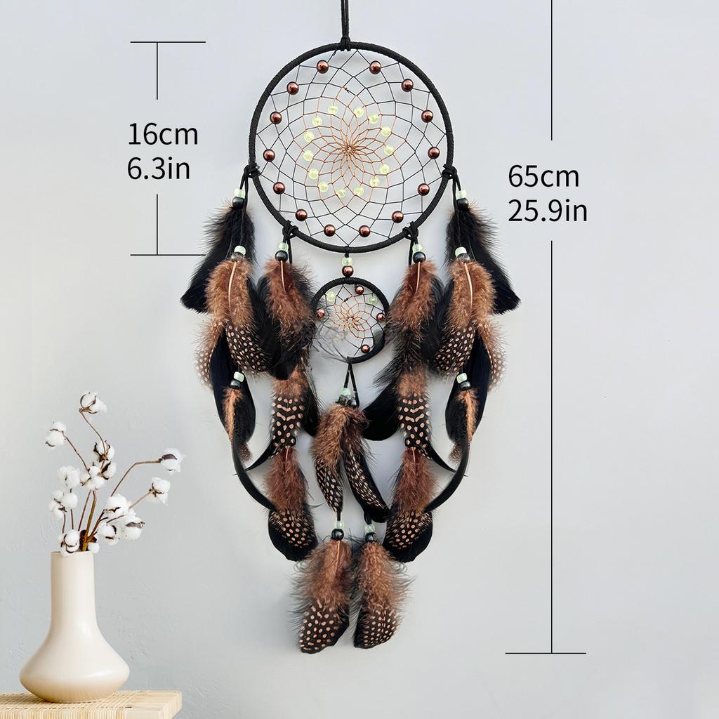 Home Decoration Room Decor Glow-in-the-dark Dreamcatcher Feather Wind Chimes Premium Feel Wall Hanging Decor Creative Gift