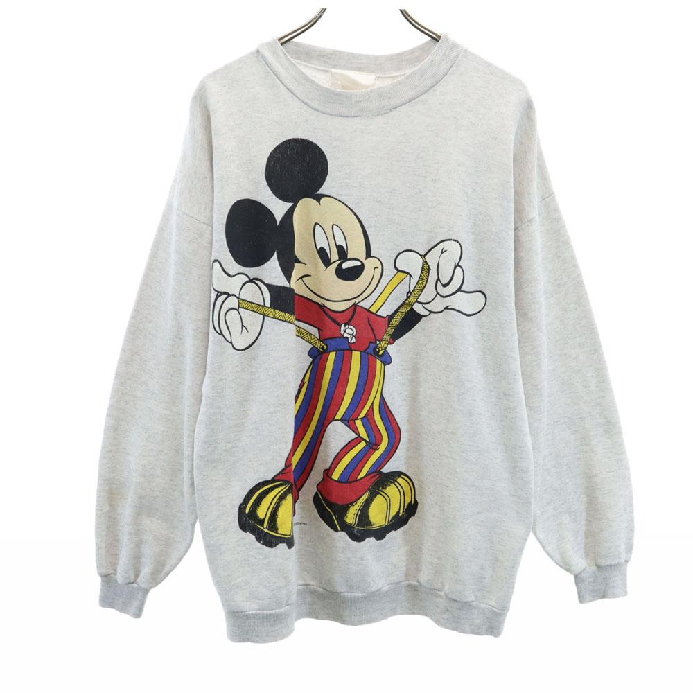 

OLD 90s Disney mickey mouse Long sleeve sweat trainer M Light gray Disney Men s Used
