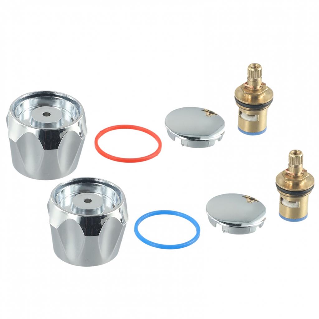 2pcs Copper Valve Faucet Handle Handwheel Handwheel Red