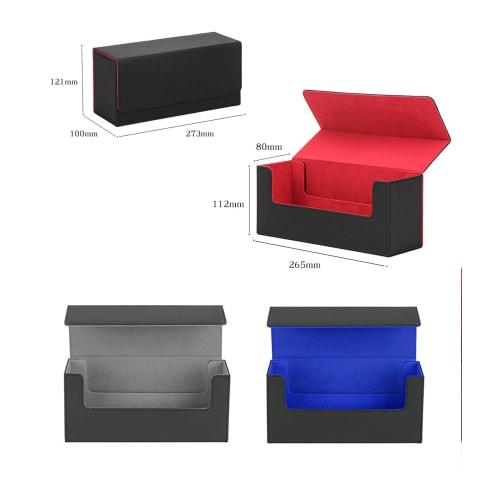 Absdefen Magnetic Loader Case, Card Loader Box, PU Leather, Large Capacity, Horizontal or Vertical Loading, Dice Organizer, Card Case, Deck Case, Card