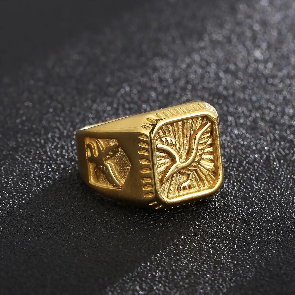 Luxury Eagle Stainless Steel Men's Ring Domineering High Quality Jewelry Party Gifts