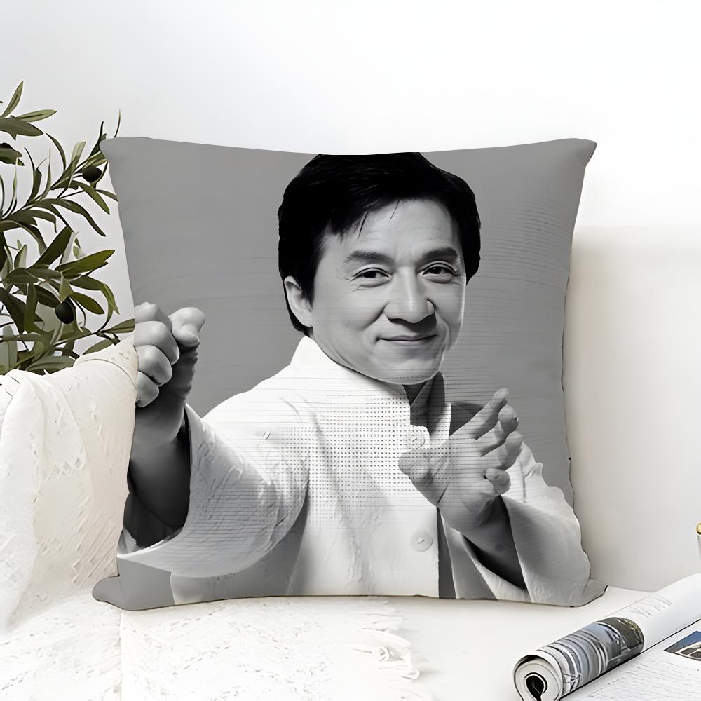 

Cool kung fu Jackie Chan Pillow Case Cotton Linen Fabric Square Zipper Pillowcase Home Decorative Living Room 30X30cm