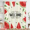 2pcs 2D Flat Printing Party Curtains Welcome Watermelon Summer Party 100% Polyester Fabric Without Electricity Holiday