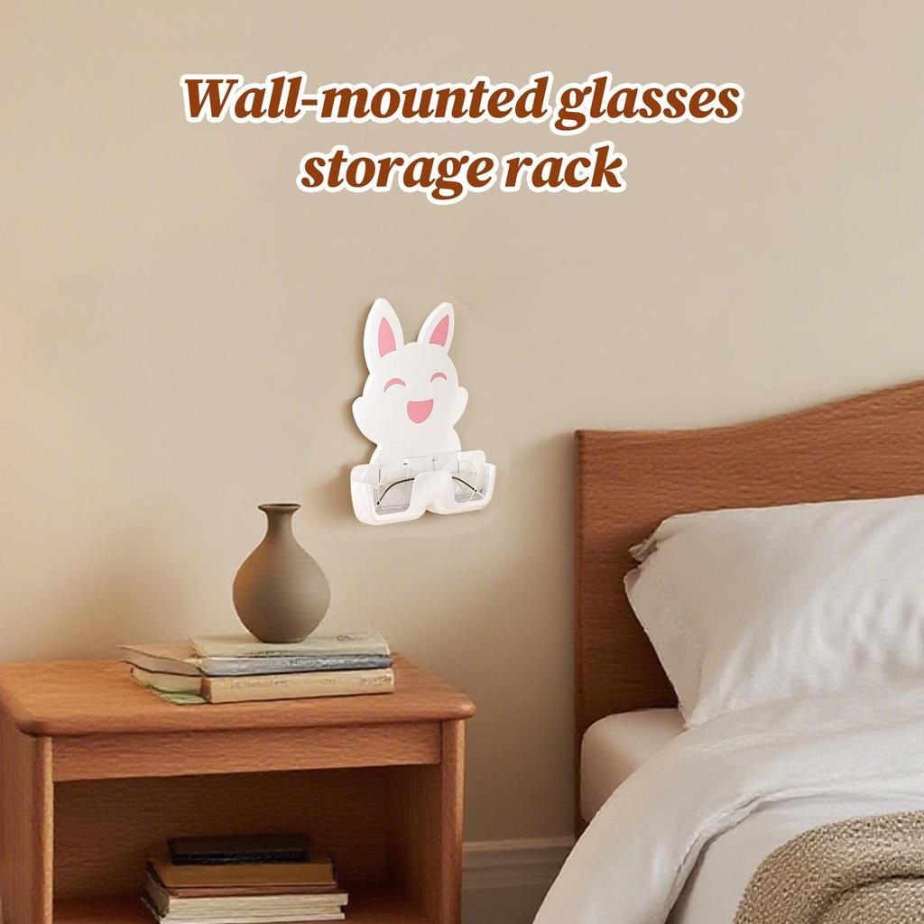 Wall Mounted Sunglass Organizer Rabbit Glasses Display Rack Storage Stand Display for Bathroom Girls Home Wardrobe Women Husband