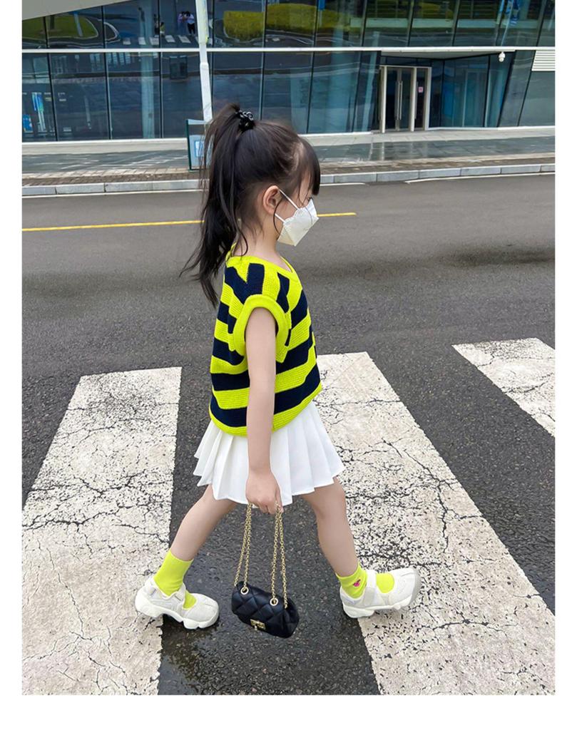 Preppy Faltenrock für Grundschülerinnen - Weißer JK Frühlings-/Herbst-Kurzrock für Mittel- und Große Kinder